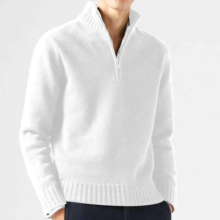 CORVANI | DOLCEVITA EN LAINE ZIPPÉ MARIN HOMME