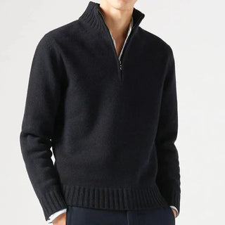 CORVANI | DOLCEVITA EN LAINE ZIPPÉ MARIN HOMME