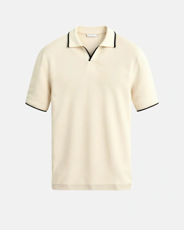 CORVANI | POLO PIQUÉ BASILE À DÉTAILS CONTRASTÉS HOMME