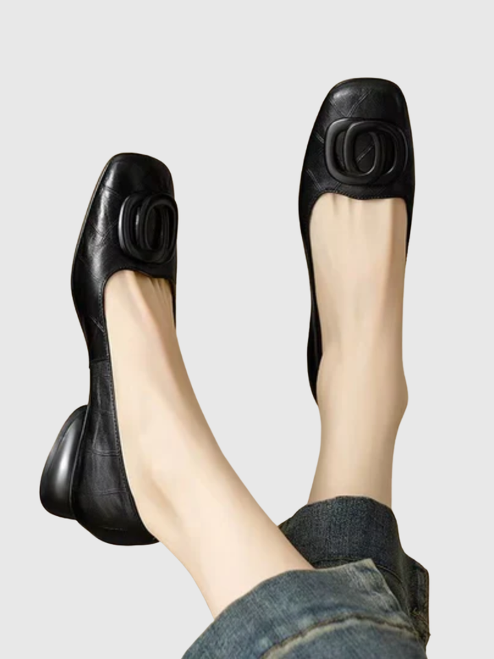 CORVANI | BALLERINES EN CUIR À BOUT CARRÉ FAUSTINE FEMME