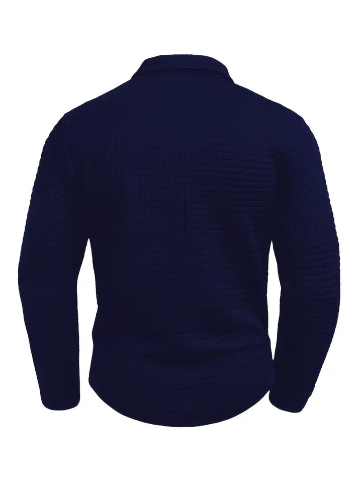 CORVANI | POLO TEXTURÉ À MANCHES LONGUES JÉRÔME HOMME