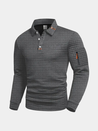 CORVANI | POLO TEXTURÉ À MANCHES LONGUES JÉRÔME HOMME