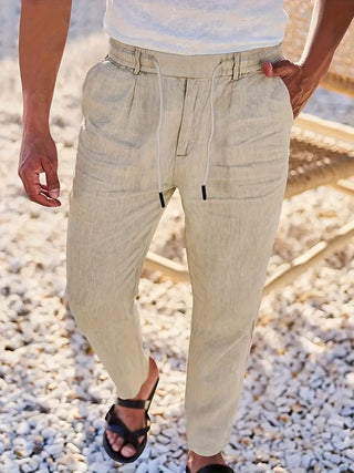 CORVANI | PANTALON LARGE EN LIN À CORDON GUILHEM HOMME