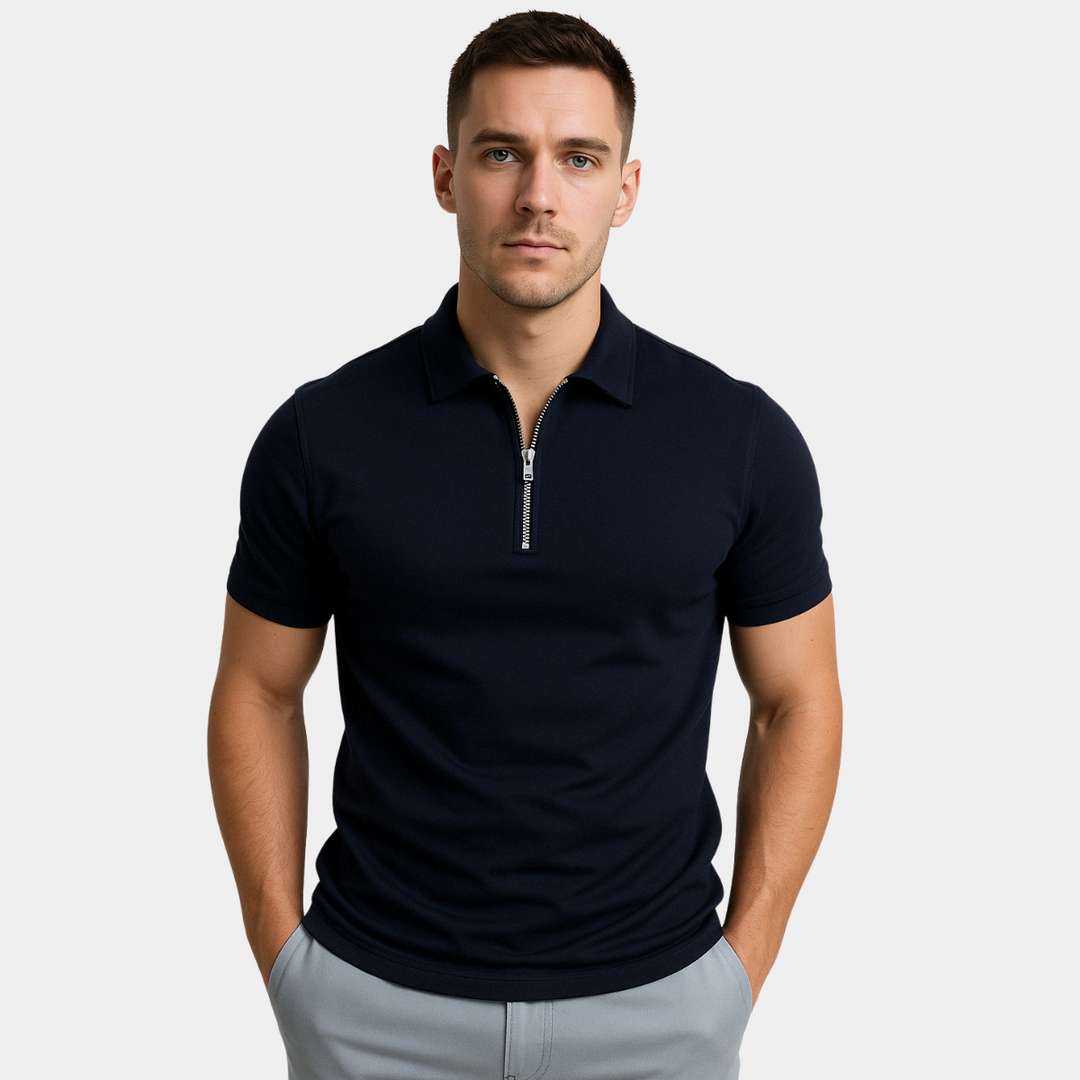 CORVANI | POLO MODERNE FÉLIX À DEMI-ZIP HOMME