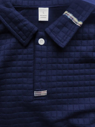 CORVANI | POLO TEXTURÉ À MANCHES LONGUES JÉRÔME HOMME