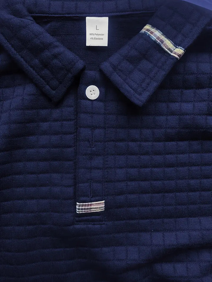 CORVANI | POLO TEXTURÉ À MANCHES LONGUES JÉRÔME HOMME