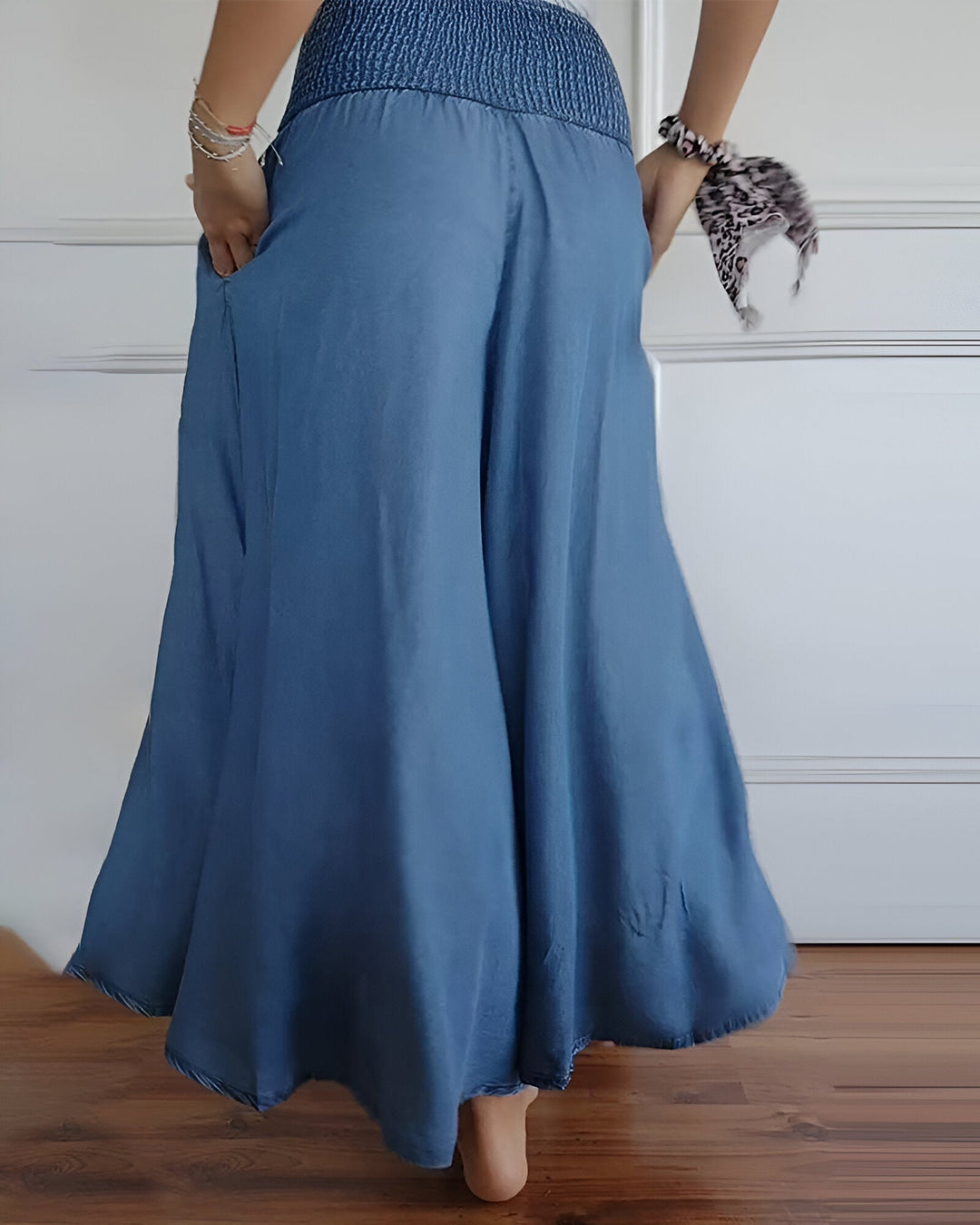 CORVANI | PANTALON LARGE À TAILLE SMOCKÉE FLORENCE FEMME
