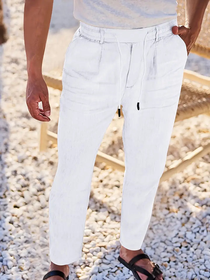 CORVANI | PANTALON LARGE EN LIN À CORDON GUILHEM HOMME