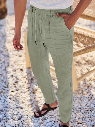 CORVANI | PANTALON LARGE EN LIN À CORDON GUILHEM HOMME