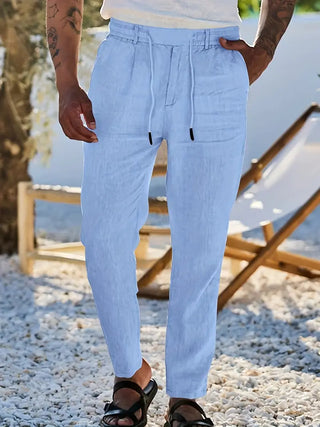CORVANI | PANTALON LARGE EN LIN À CORDON GUILHEM HOMME