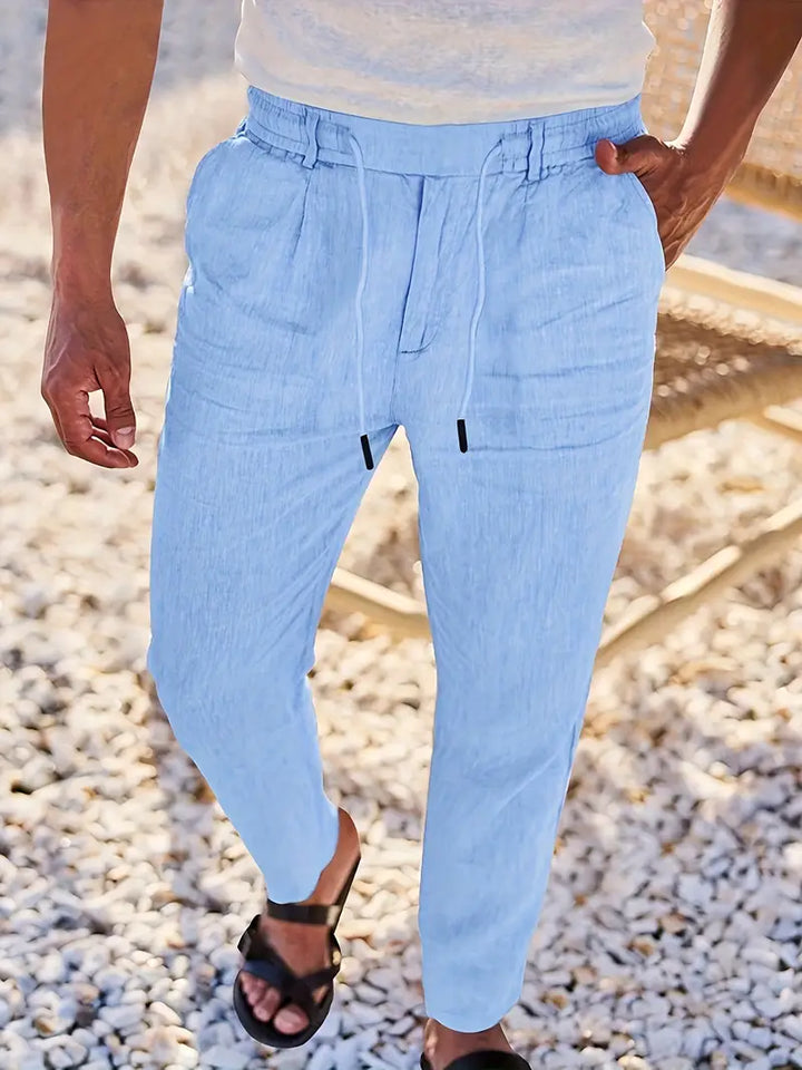 CORVANI | PANTALON LARGE EN LIN À CORDON GUILHEM HOMME