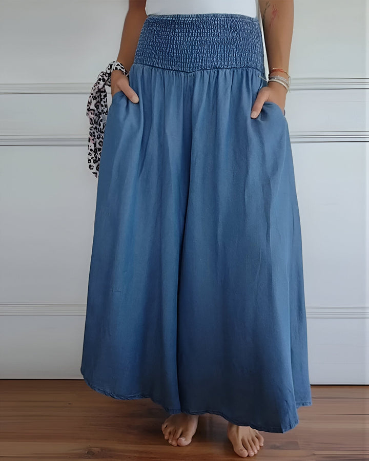 CORVANI | PANTALON LARGE À TAILLE SMOCKÉE FLORENCE FEMME