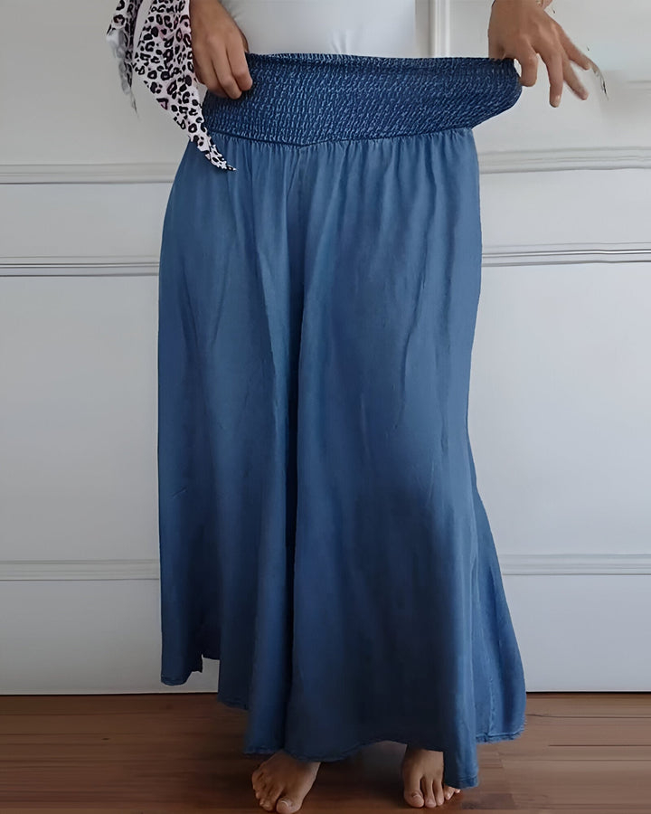 CORVANI | PANTALON LARGE À TAILLE SMOCKÉE FLORENCE FEMME