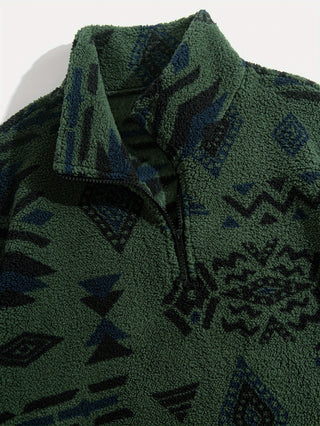 CORVANI | SWEAT DEMI-ZIP À MOTIF ETHNIQUE SANDRO HOMME
