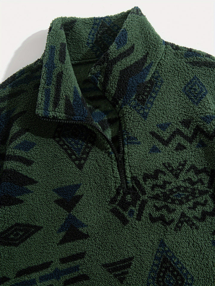 CORVANI | SWEAT DEMI-ZIP À MOTIF ETHNIQUE SANDRO HOMME