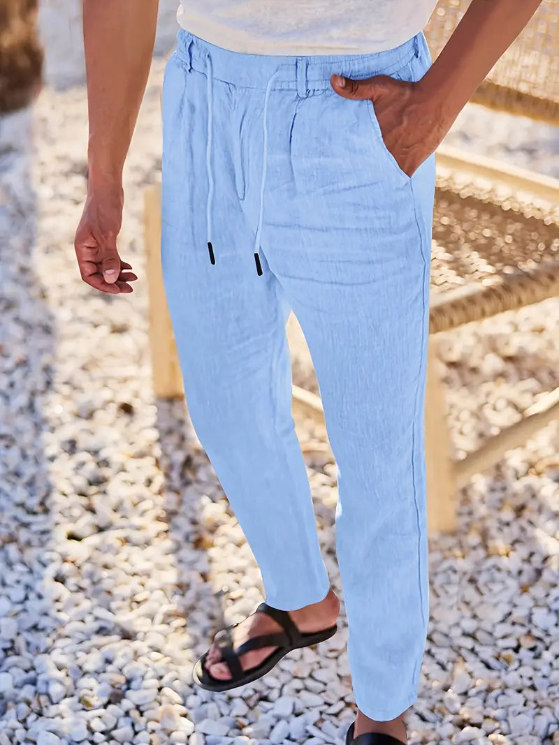 CORVANI | PANTALON LARGE EN LIN À CORDON GUILHEM HOMME