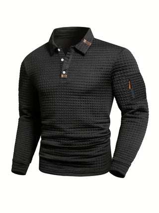 CORVANI | POLO TEXTURÉ À MANCHES LONGUES JÉRÔME HOMME