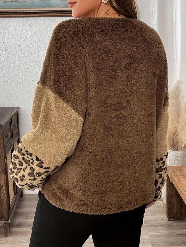 CORVANI | SWEAT LÉOPARD BICOLORE MAËLLE FEMME