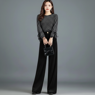 CORVANI | PANTALON TAILLE HAUTE EN VELOURS TRICOTÉ GENEVIÈVE FEMME
