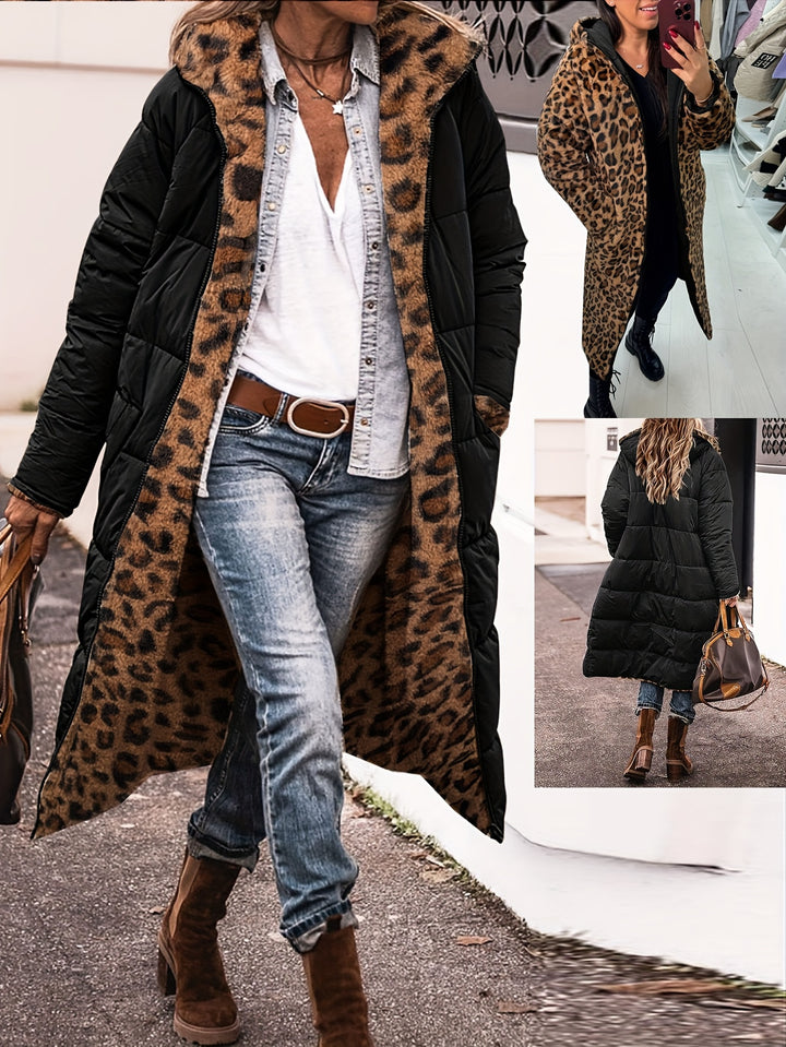 CORVANI | MANTEAU MATELASSÉ RÉVERSIBLE LÉOPARD ISABEAU FEMME
