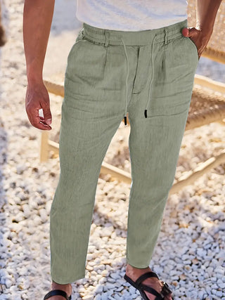 CORVANI | PANTALON LARGE EN LIN À CORDON GUILHEM HOMME
