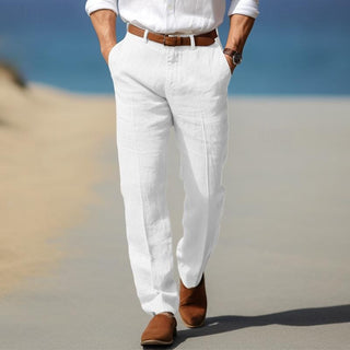 CORVANI | PANTALON DE LUXE EN LIN PREMIUM CLOTAIRE HOMME