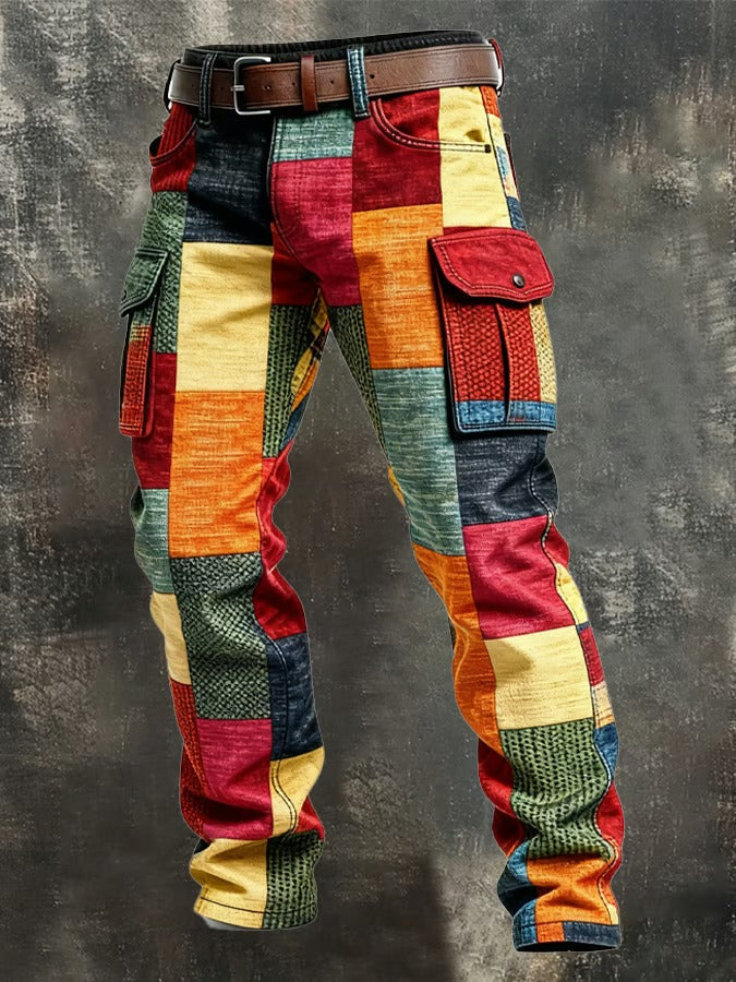 CORVANI | PANTALON CARGO PATCHWORK GÉDÉON HOMME