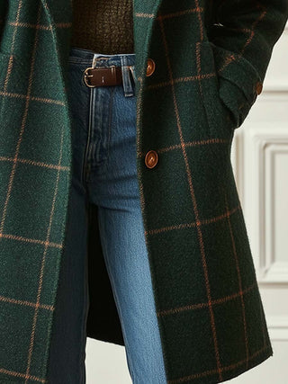 CORVANI | MANTEAU À CARREAUX EFFET LAINE APOLLINE FEMME