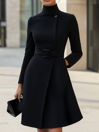 CORVANI | ROBE À COL MONTANT CEINTURÉE LÉONIE FEMME