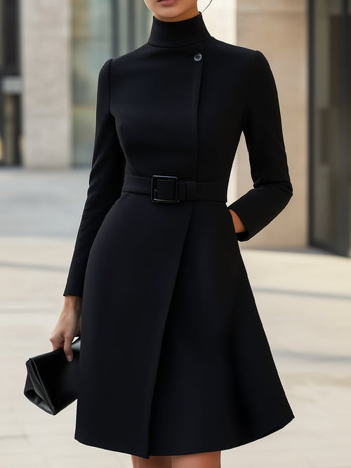 CORVANI | ROBE À COL MONTANT CEINTURÉE LÉONIE FEMME