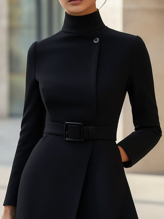 CORVANI | ROBE À COL MONTANT CEINTURÉE LÉONIE FEMME