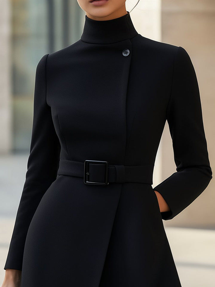 CORVANI | ROBE À COL MONTANT CEINTURÉE LÉONIE FEMME