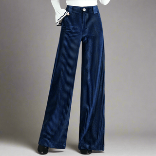 CORVANI | PANTALON TAILLE HAUTE EN VELOURS TRICOTÉ GENEVIÈVE FEMME