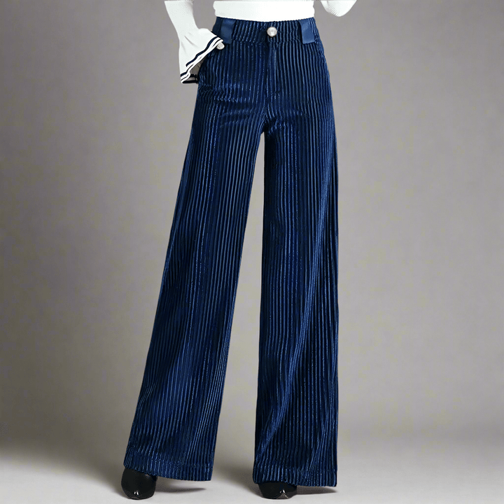 CORVANI | PANTALON TAILLE HAUTE EN VELOURS TRICOTÉ GENEVIÈVE FEMME
