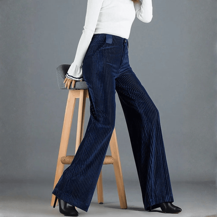 CORVANI | PANTALON TAILLE HAUTE EN VELOURS TRICOTÉ GENEVIÈVE FEMME