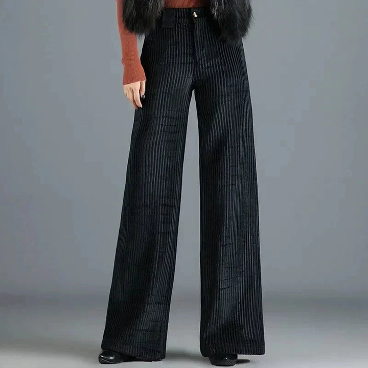 CORVANI | PANTALON TAILLE HAUTE EN VELOURS TRICOTÉ GENEVIÈVE FEMME