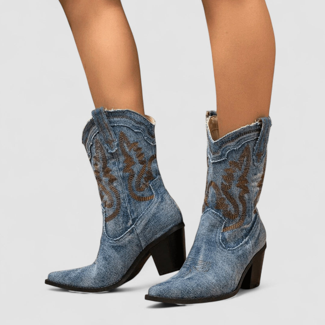 CORVANI | BOTTINES EN DENIM ORTHOPÉDIQUES ESTELLE FEMME