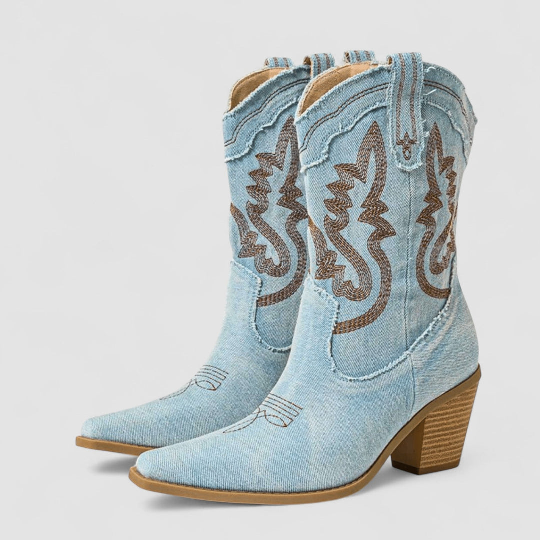 CORVANI | BOTTINES EN DENIM ORTHOPÉDIQUES ESTELLE FEMME