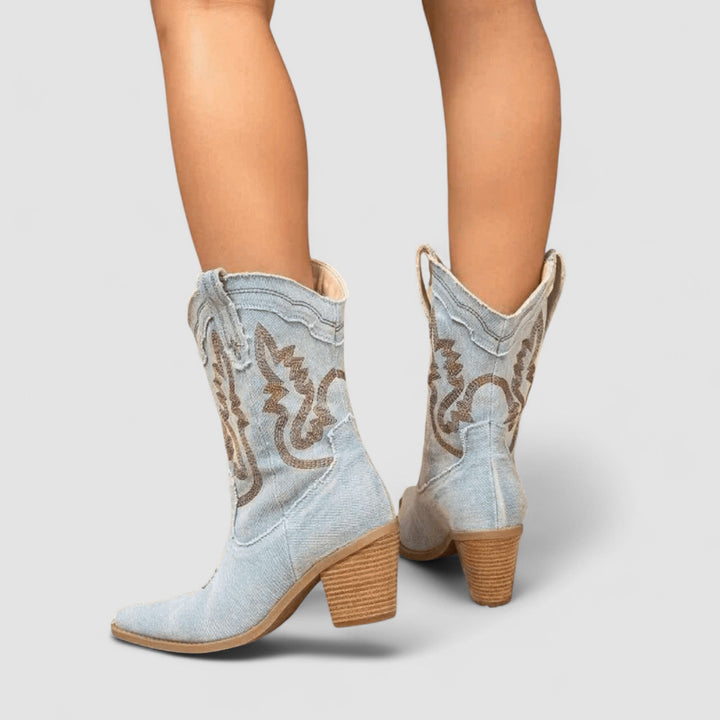 CORVANI | BOTTINES EN DENIM ORTHOPÉDIQUES ESTELLE FEMME