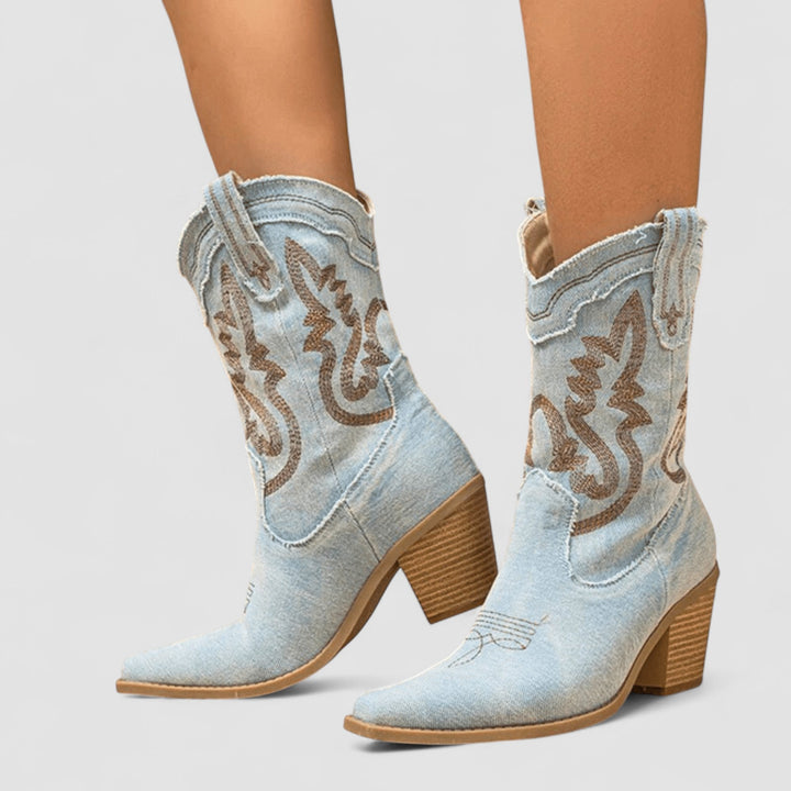 CORVANI | BOTTINES EN DENIM ORTHOPÉDIQUES ESTELLE FEMME