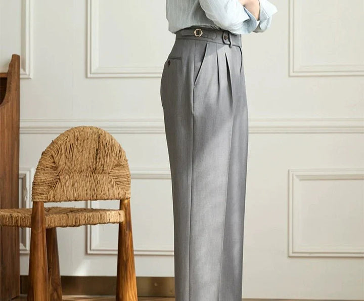 CORVANI | PANTALON FLUIDE TAILLE HAUTE ÉLÉGANT VICTORINE FEMME