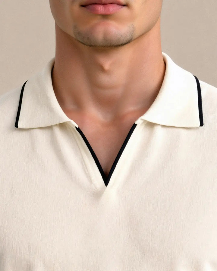 CORVANI | POLO PIQUÉ BASILE À DÉTAILS CONTRASTÉS HOMME