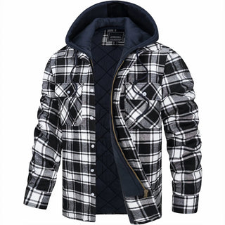 CORVANI | VESTE À CARREAUX MAËL À CAPUCHE HOMME