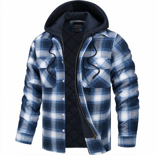 CORVANI | VESTE À CARREAUX MAËL À CAPUCHE HOMME