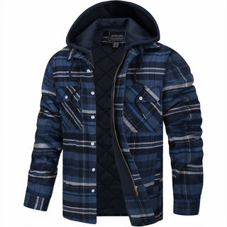 CORVANI | VESTE À CARREAUX MAËL À CAPUCHE HOMME